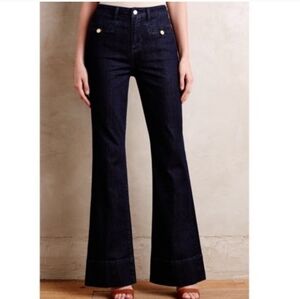 Pilco And The Letterpress Superscript Flare Dark Blue Jeans Size 28 Tall